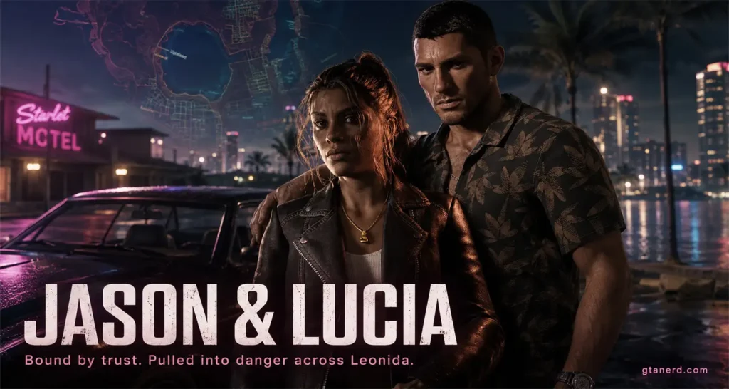 GTA 6 Jason duval and Lucia partnership in Vice City.