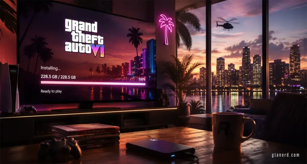 How much storage will GTA 6 take on PS5 with installation progress shown on screen
