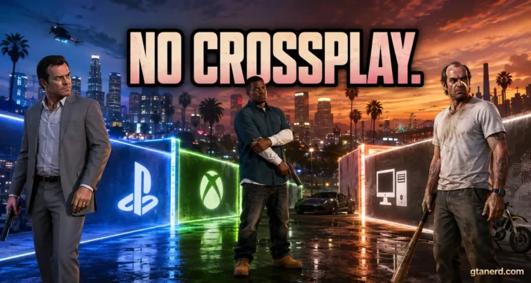Is GTA 5 crossplay? PlayStation, Xbox, and PC comparison showing why players cannot play together.